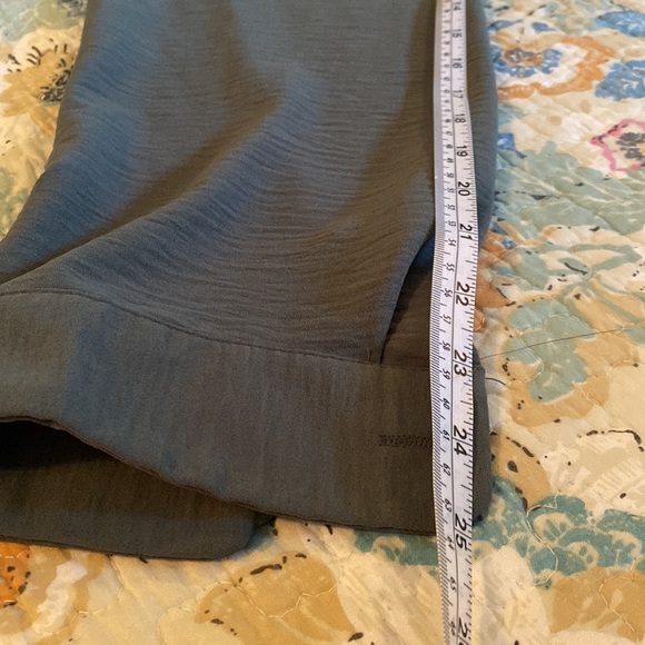 MISSLOOK sage color crinkled silky blouse never worn. Measurements in pics. - Picture 11 of 12